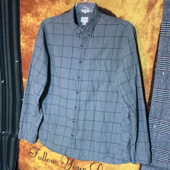 J.CREW-men’s gray plaid cotton ‘CLASSIC’ fit BRUSHED TWILL long sleeve shirt - Picture 2 of 10